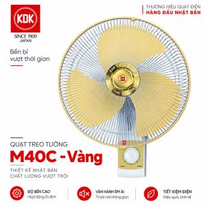 Quạt treo tường KDK M40C 47.5W màu vàng