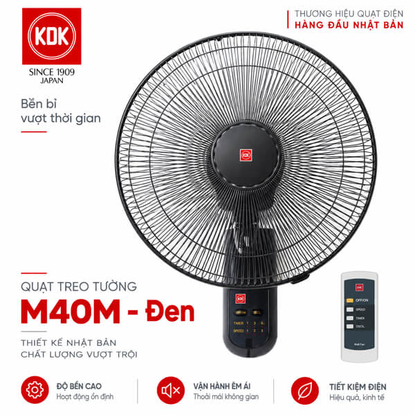Quạt treo tường KDK M40M 51W có điều khiển