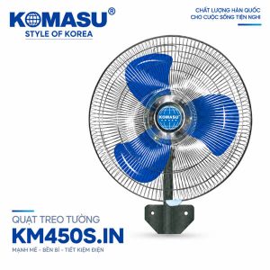 Quạt Treo Tường Komasu KM450S.IN, Lồng Mạ Cánh 45cm