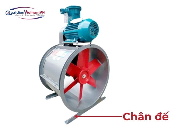 Chân đế thép chịu lực, giảm chấn hiệu quả, giữ quạt ổn định trong môi trường rung động