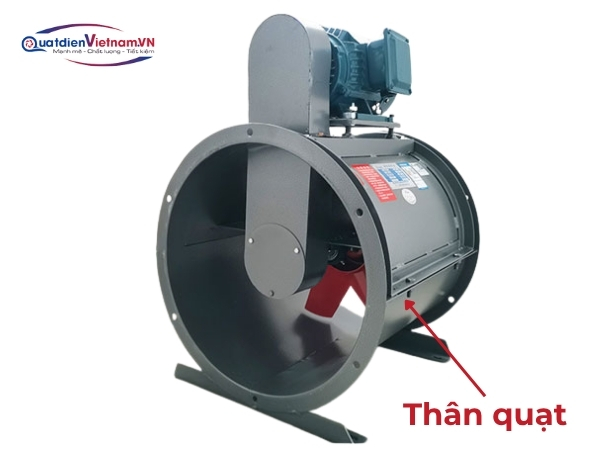 Thân quạt thép SS400, sơn tĩnh điện, chịu nhiệt 280°C, tối ưu hóa luồng khí