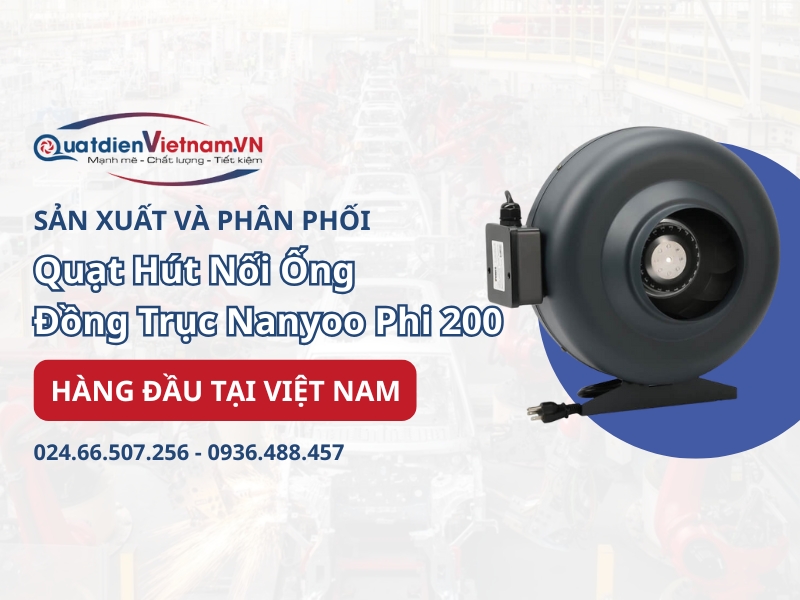 Mua quạt hút nối ống đồng trục Nanyoo Phi 200 giá tốt tại Quạt Điện Việt Nam