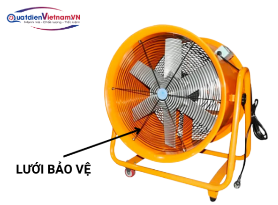 Lưới bảo vệ nhằm đảm bảo an toàn cho motor và ngăn vật thể xâm nhập