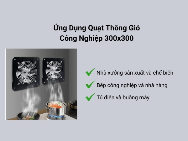 Ứng dụng quạt thông gió công nghiệp vuông 300x300