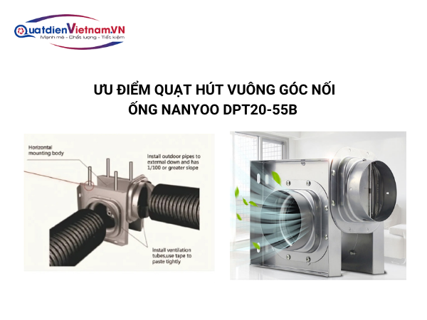 Ưu điểm Quạt Hút Vuông Góc Nối Ống Nanyoo DPT20-55B