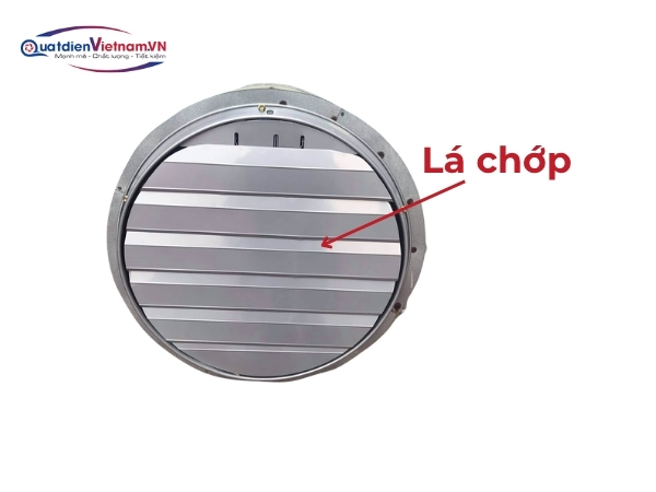 Lá chớp hợp kim nhôm/Inox 304, thiết kế nghiêng 45°, giảm sức cản gió, tăng hiệu suất thông gió