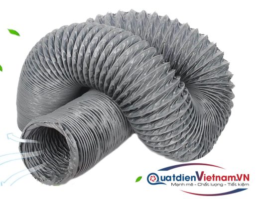 Ống Gió Vải Mềm xám Lõi Thép Phi 125