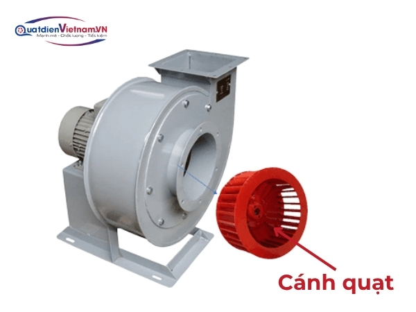 Bánh quạt 12-16 lá, cánh lồng sóc cong, tạo lực ly tâm mạnh