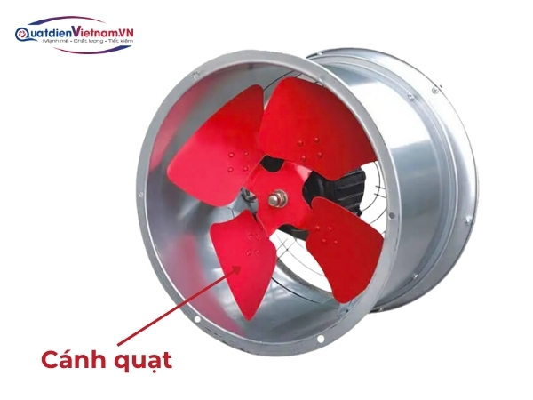 Cánh quạt 4 lá, hợp kim nhôm/thép, thiết kế cong khí động học