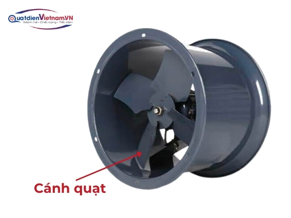 Cánh quạt 4 lá, thép hợp kim, thiết kế uốn cong tối ưu khí động học