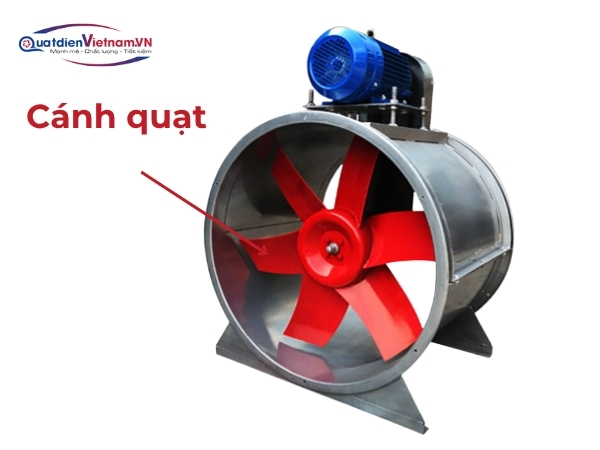 Cánh quạt 6-8 lá, nhôm đúc hoặc thép hợp kim, cân bằng động chính xác