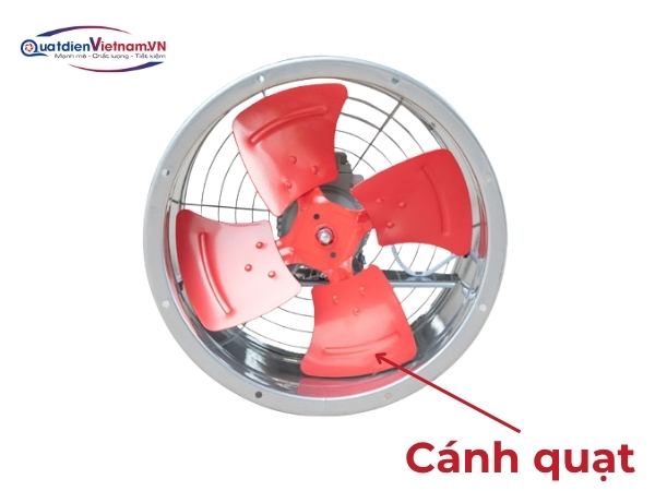 Cánh quạt 6 lá nhôm hợp kim, thiết kế cong aerodynamic, tối ưu hóa luồng gió