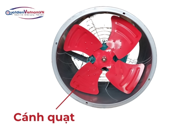 Cánh quạt thép carbon 7 lá, góc nghiêng tối ưu, tạo áp suất tĩnh cao và lưu lượng gió mạnh