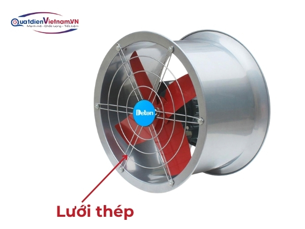 Lưới thép mạ kẽm, lắp đặt phía trước và sau, đảm bảo an toàn và tối ưu lưu lượng gió