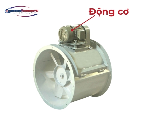 Motor TECO hoặc ABB, dây đồng 100%, bảo vệ IP54, lắp đặt ngoài buồng gió