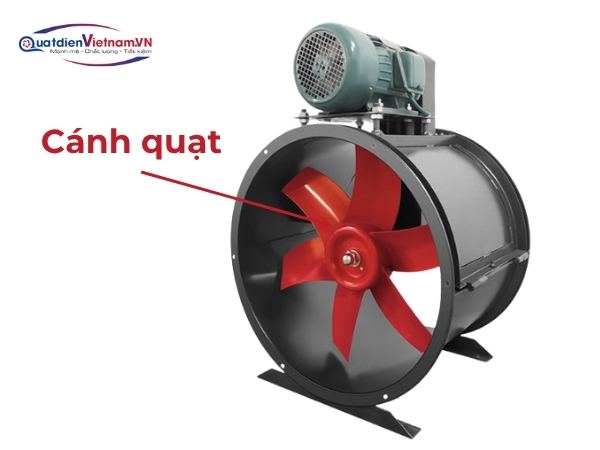 Trục thép chất lượng cao, puli truyền động, 8 cánh thép sơn tĩnh điện, tạo lưu lượng gió lớn