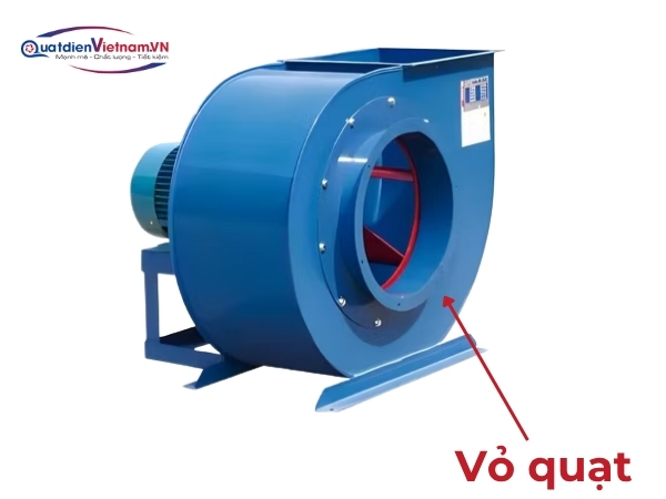 Vỏ quạt thép chống gỉ, sơn tĩnh điện, thiết kế kín bảo vệ động cơ khỏi môi trường ăn mòn