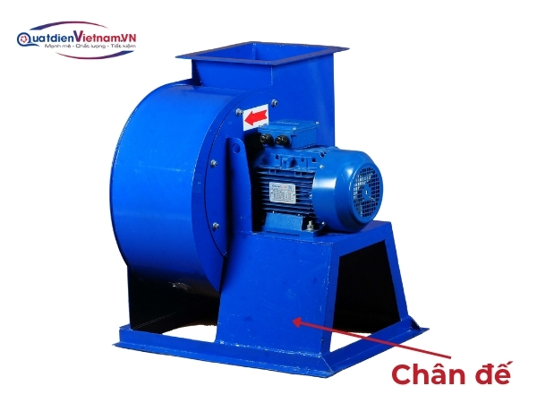 Chân đế thép CT3, sơn tĩnh điện, đảm bảo quạt ổn định khi vận hành