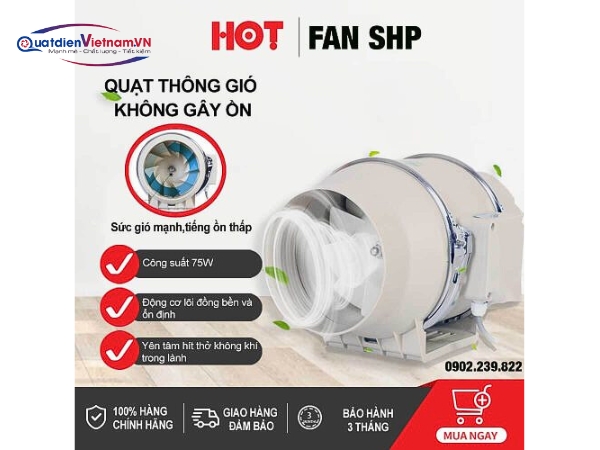 Quạt thông gió nối ống shp-100 giá rẻ nhất thị trường luôn có hàng sẵn