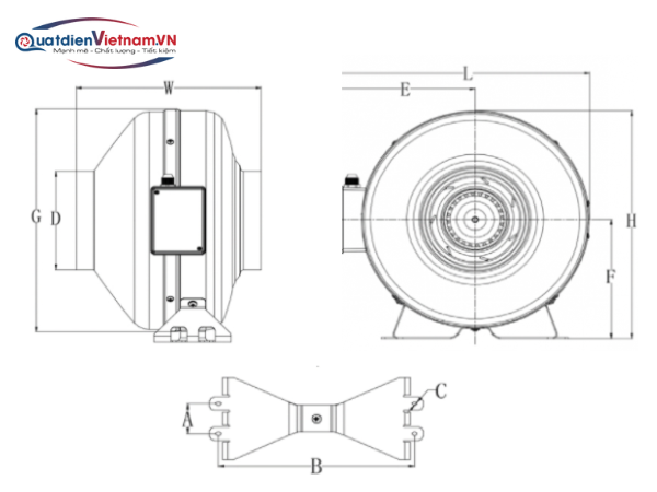 Quạt hút đồng trục Kyung Jin ND-250