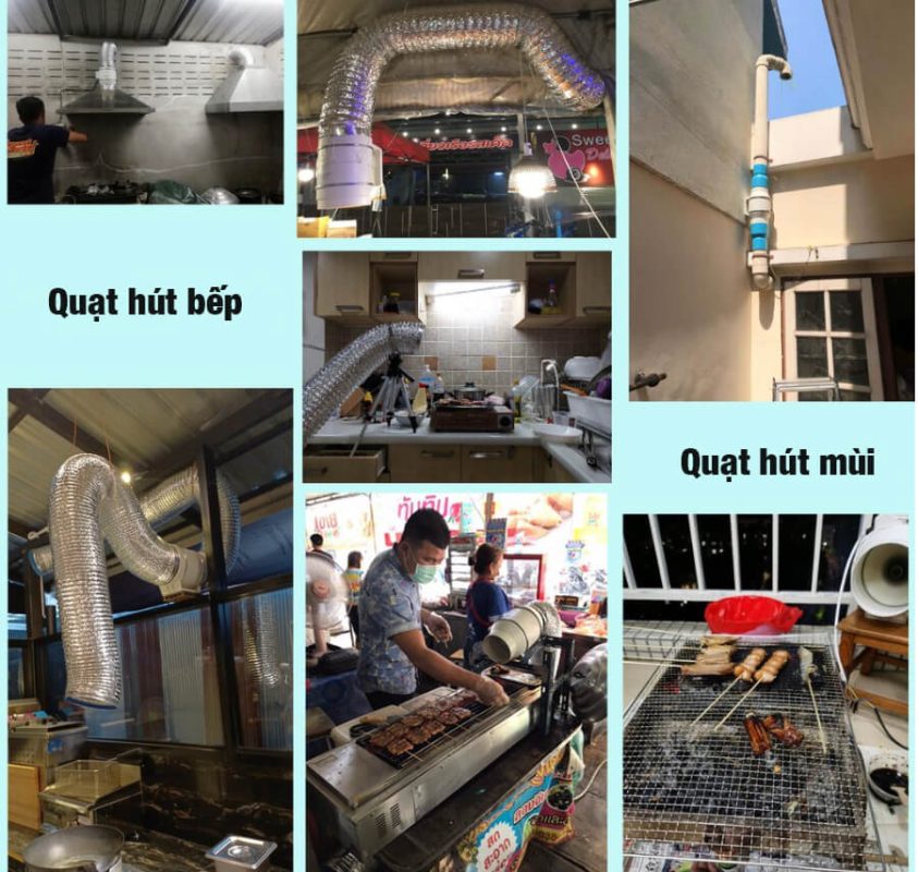 quạt hút nối ống gió hút khói bếp quạt hút mùi nối ống gió