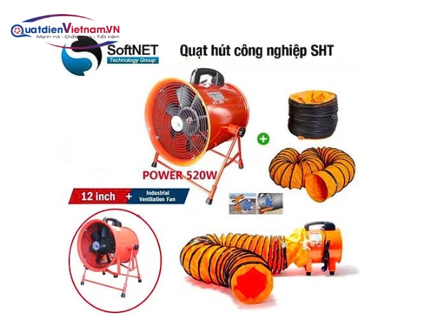 Quạt hút gió di động công nghiệp dùng trong nhà xưởng