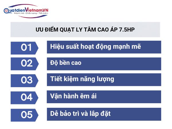5 ưu điểm của quạt ly tâm cao áp 7.5HP