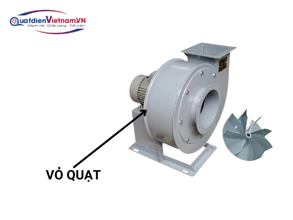 Vỏ quạt làm từ thép SS400 có độ bền cao, chống ăn mòn