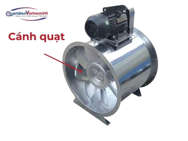 Cánh quạt inox 304, góc nghiêng tối ưu, chịu nhiệt đến 120°C, kháng axit-kiềm
