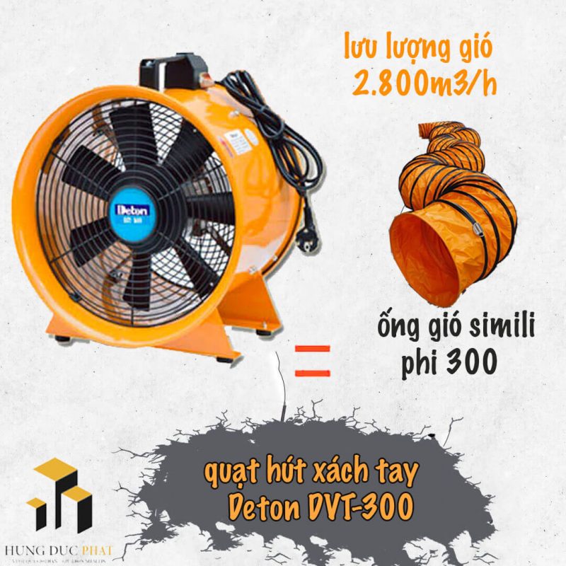 quạt hút gió xách tay deton dvt quạt hút công nghiệp DVT