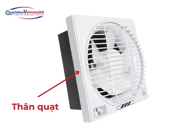 Thân quạt được làm từ nhựa PP/ABS chất lượng, dễ lắp đặt
