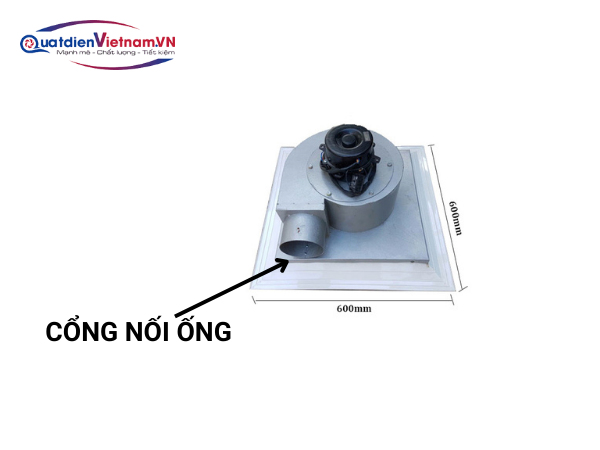 Cổng nối ống quạt hút âm trần 600x600
