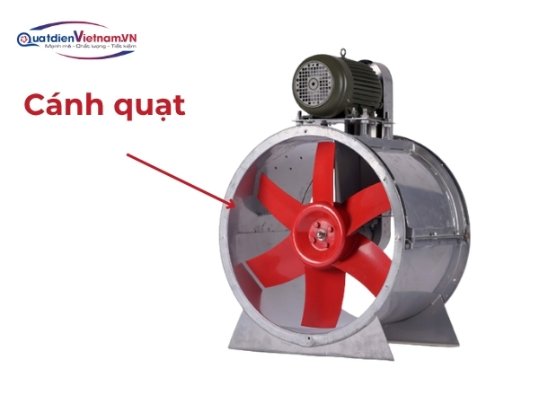 Cánh quạt hợp kim nhôm đúc, 6-8 lá, chịu mài mòn và va đập mạnh, cân bằng động tối ưu