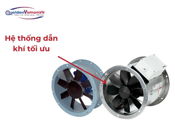 Hệ thống dẫn khí tối ưu, giảm tổn thất áp suất