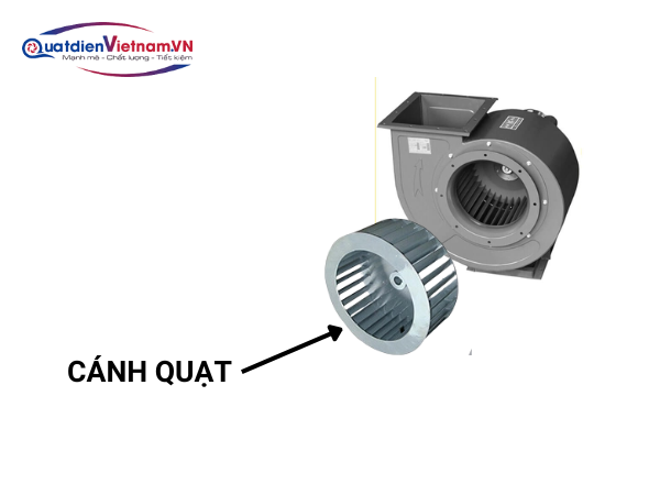 Cánh quạt thép bền bỉ, thiết kế tối ưu tăng lưu lượng gió và áp suất, nâng hiệu suất hút bụi vượt trội.