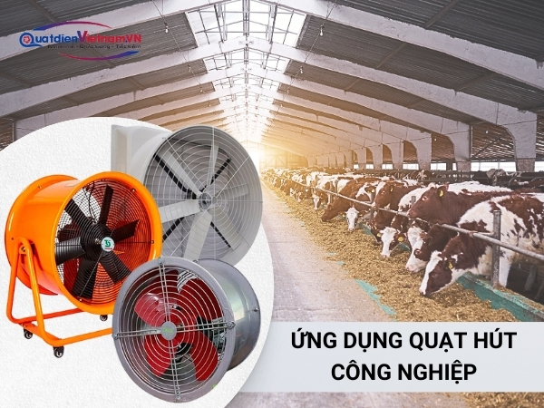 Quạt hút gió công nghiệp được ứng dụng rộng rãi để thông gió nhà xưởng, thông gió trang trại chăn nuôi, thông gió tầng hầm
