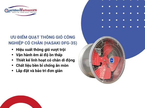 5 ưu điểm Quạt Thông Gió Công Nghiệp Có Chân (Hasaki DFG-35)