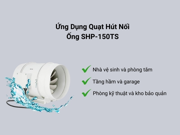 3 ứng dụng chính của quạt hút nối ống SHP-150TS