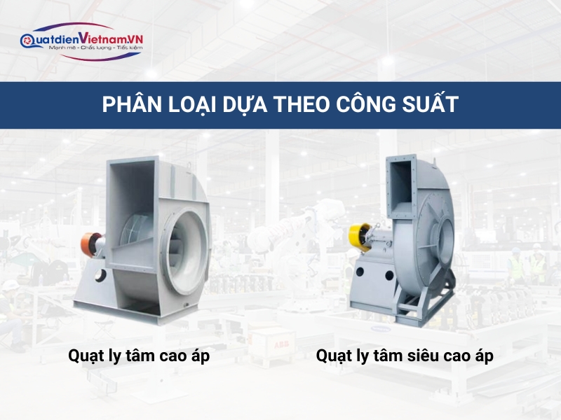 Phân loại quạt ly tâm cao áp dựa trên công suất
