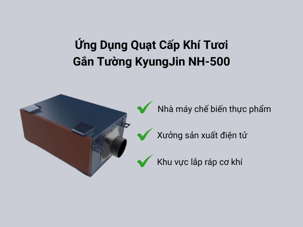 Ứng dụng Quạt cấp khí tươi gắn tường Kyungjin NH-500