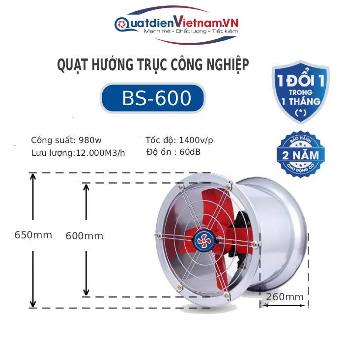 kich thuoc quat huong truc BS 600