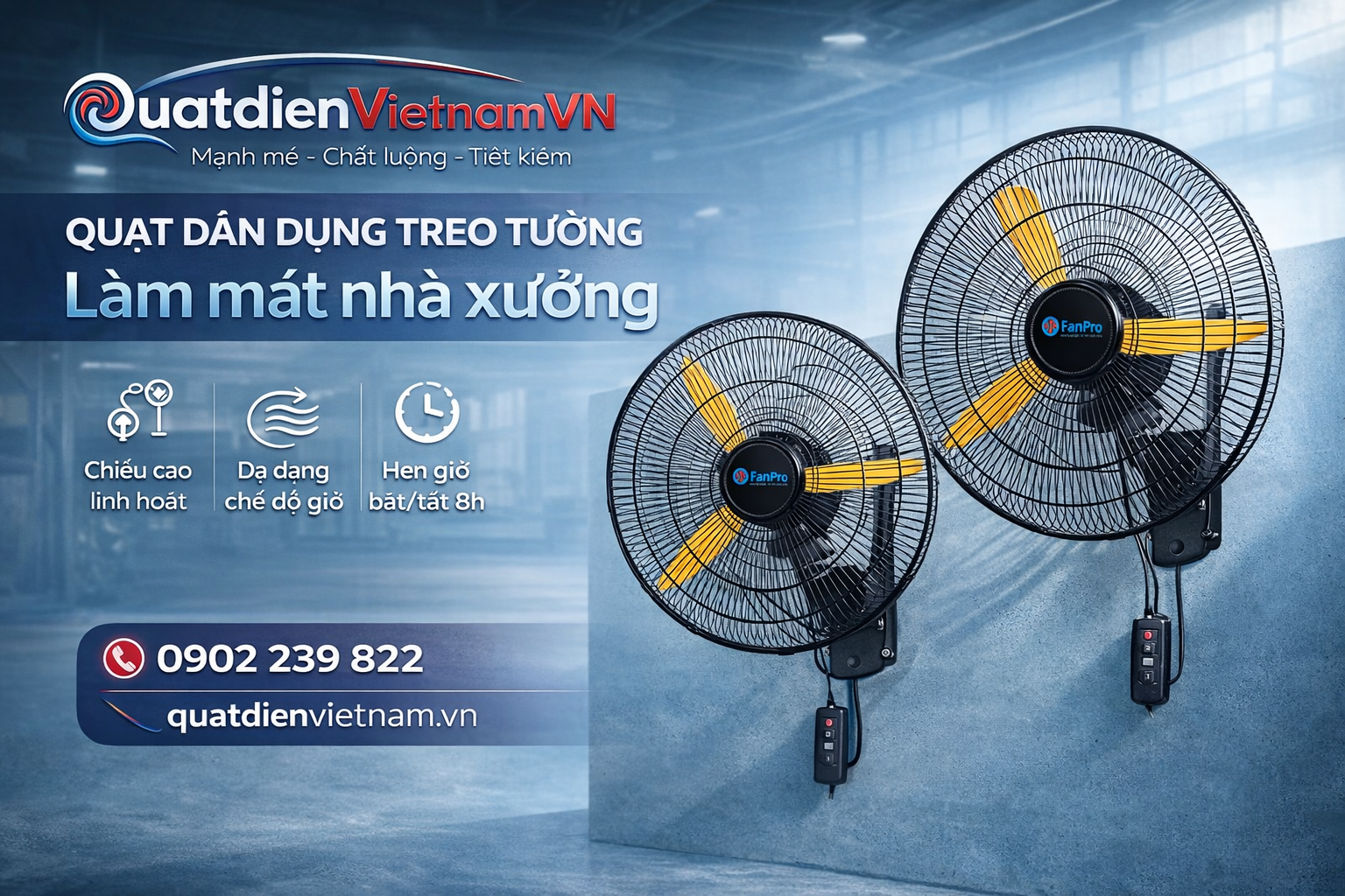 quat dun dung treo tuong fanpro