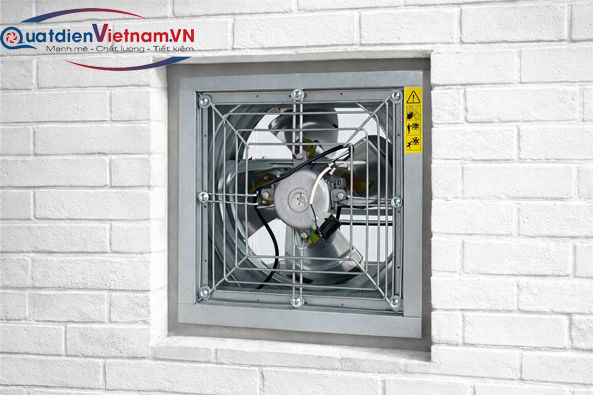 quạt hut cong nghiệp 400x400 được gắn tường