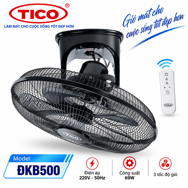 Quạt đảo trần TICO ĐKB600 110W cánh 52cm