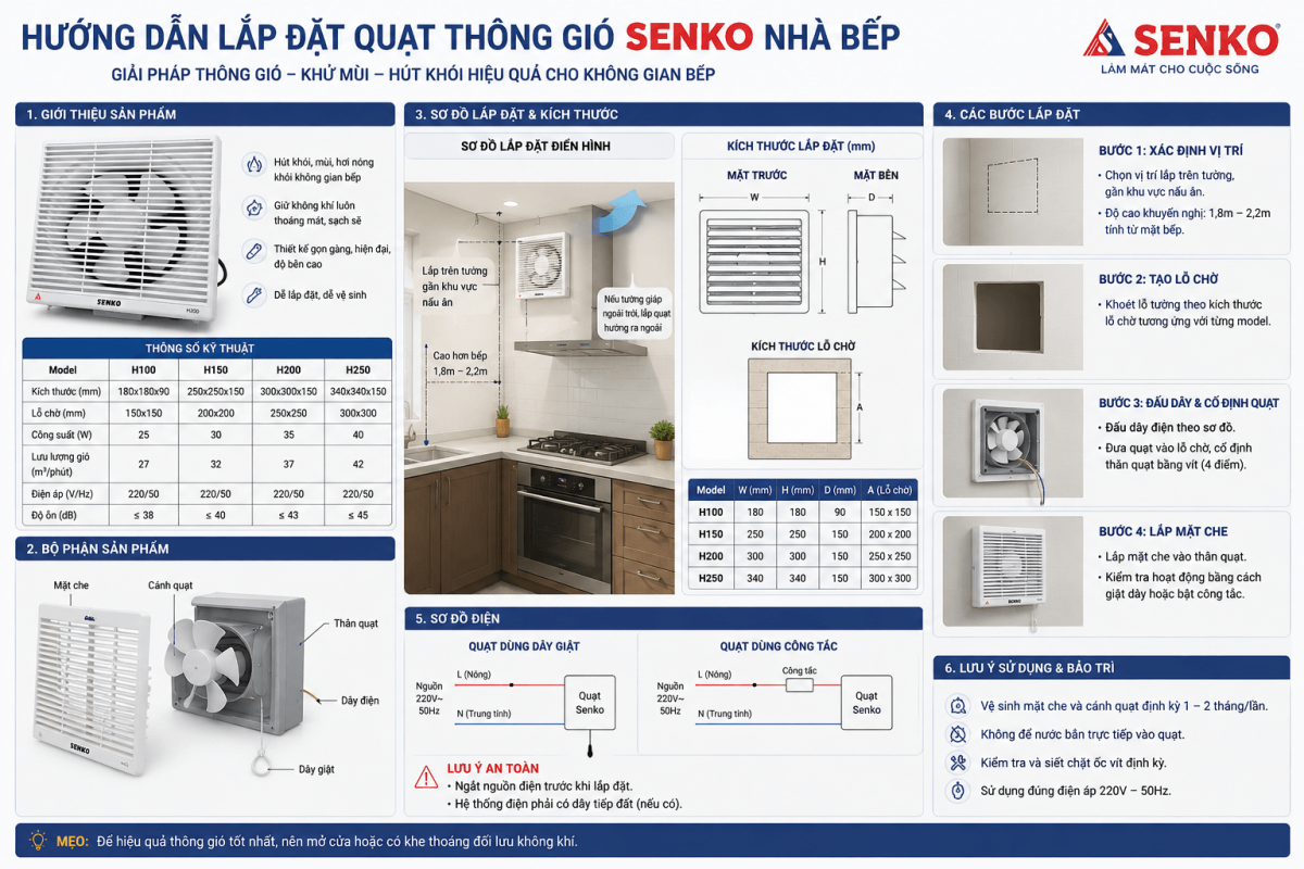 huong dan lap dat quat thong gio gan tuong