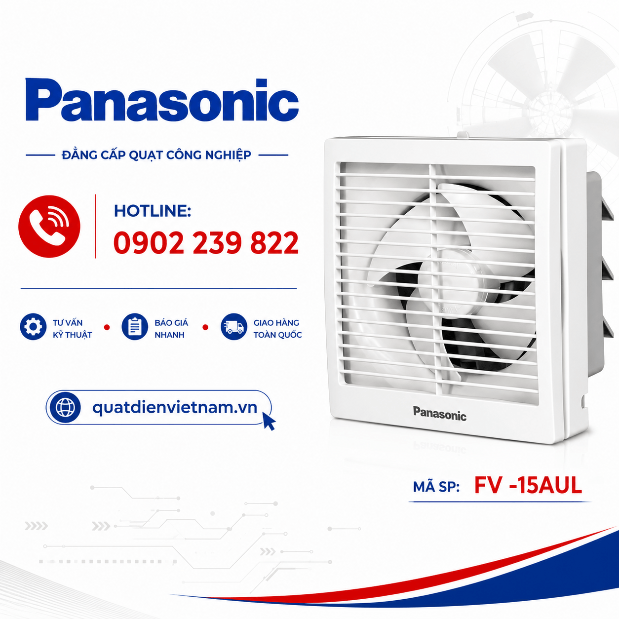 quat hut gio panasonic FV -15AUL