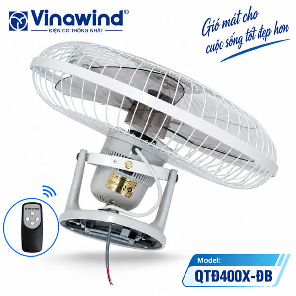 Quạt đảo trần Vinawind QTĐ400X-ĐB 50W có điều khiển