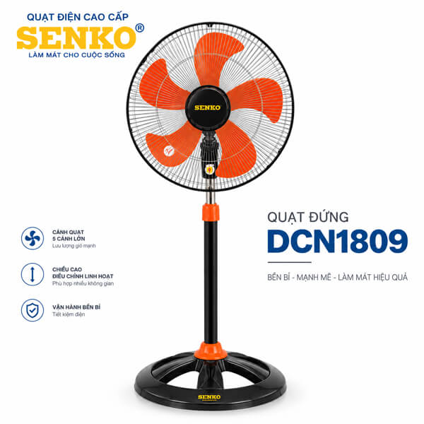 Quạt đứng Senko DCN1809 5 cánh 75W