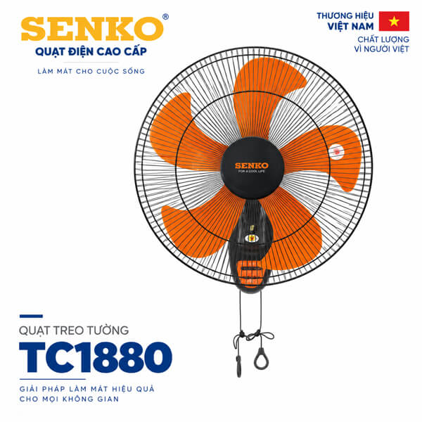 Quạt treo tường Senko TC1880 75W cánh 43cm